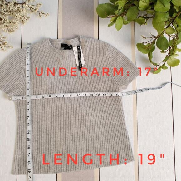 Cashmere Ribbed Knit Sweater Top HOUSE of HARLOW Size M $195 Minimalist Luxe - Picture 2 of 12